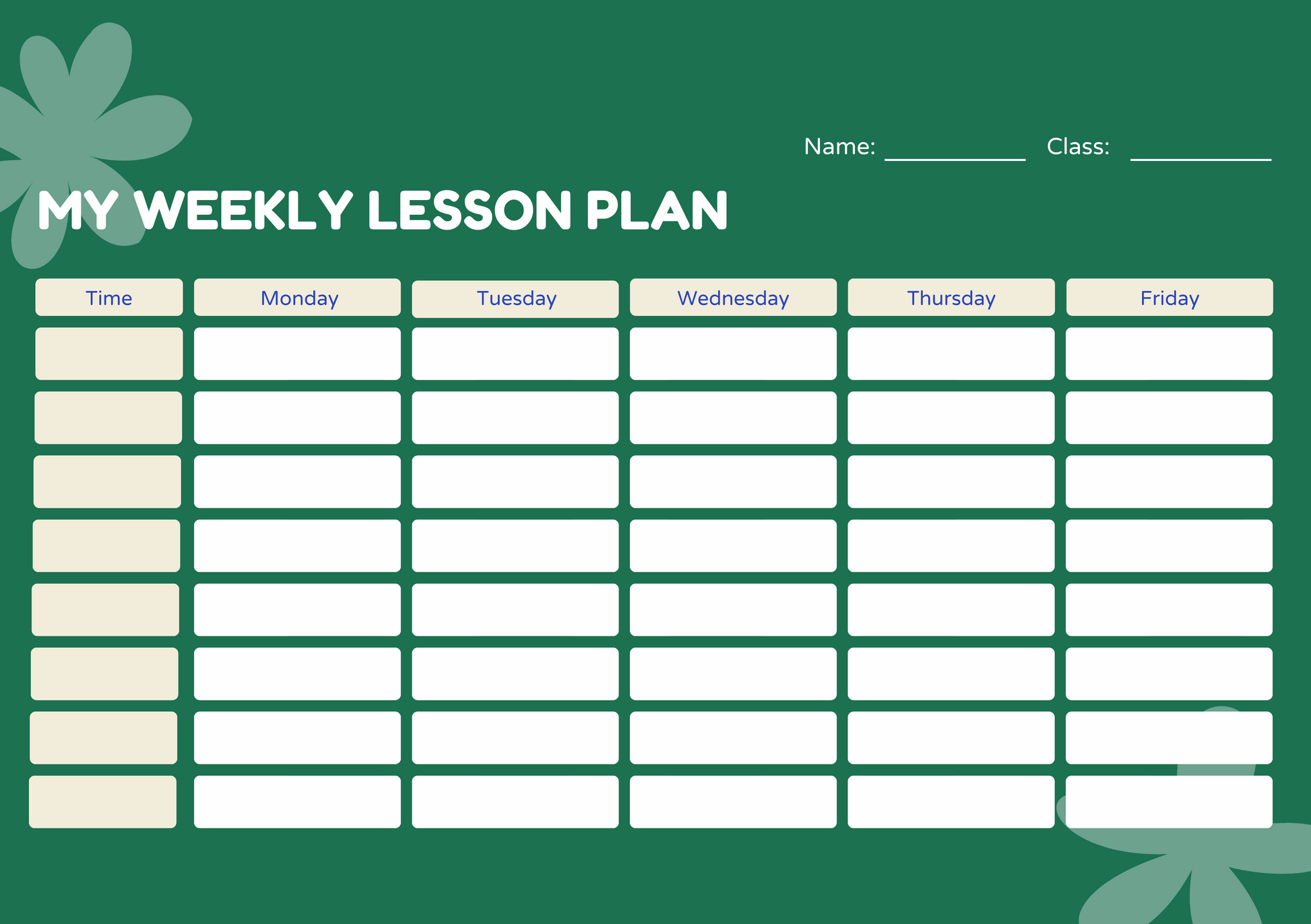 Custom Timetable with Colorful Designs - Available in German and English | PERSONALIZED - ChoreGirl