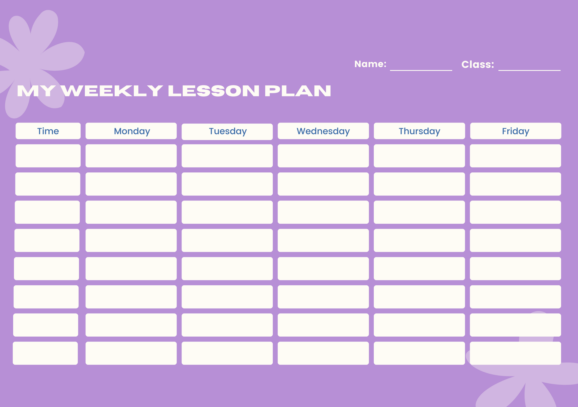 Custom Timetable with Colorful Designs - Available in German and English | PERSONALIZED - ChoreGirl