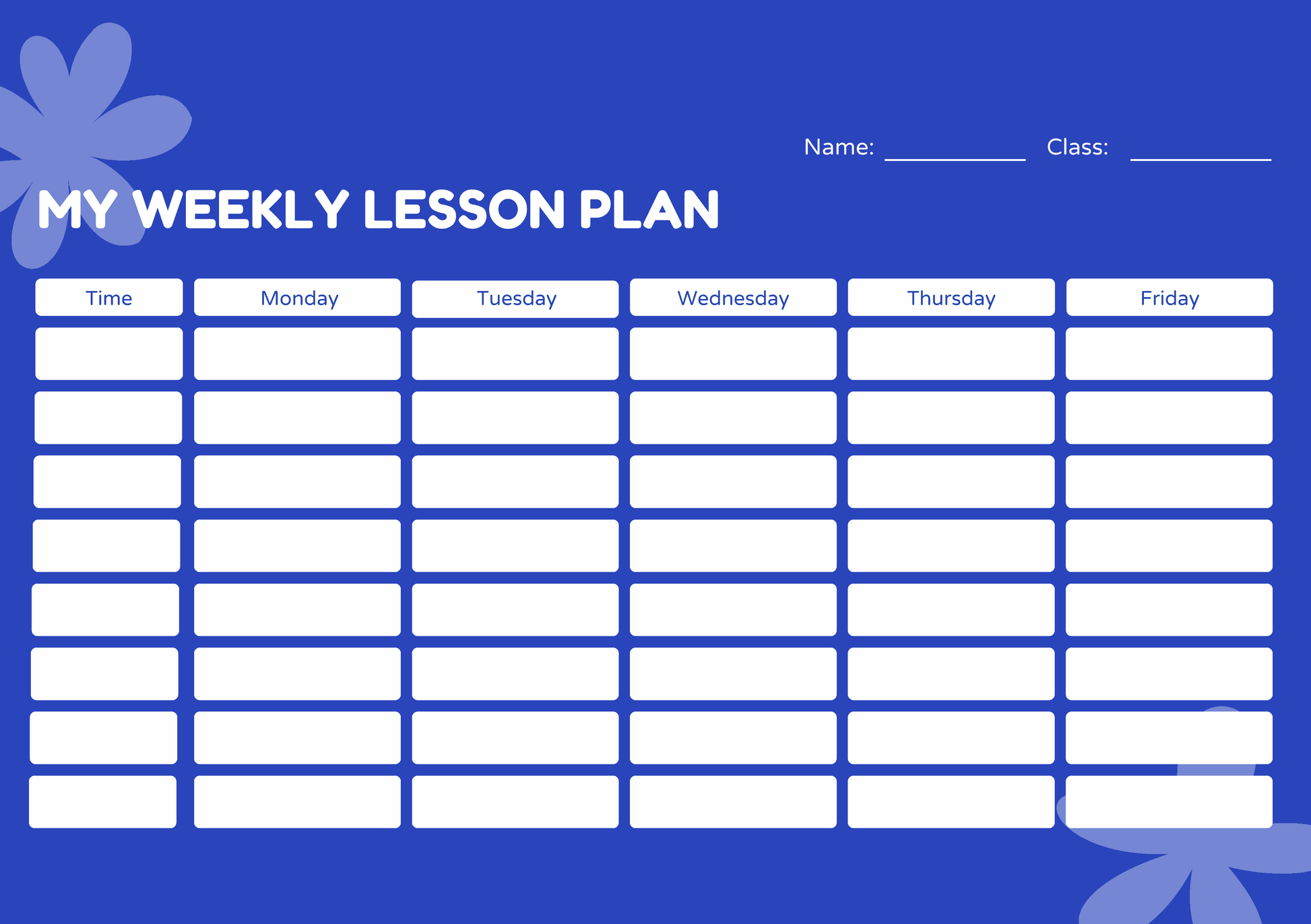 Custom Timetable with Colorful Designs - Available in German and English | PERSONALIZED - ChoreGirl