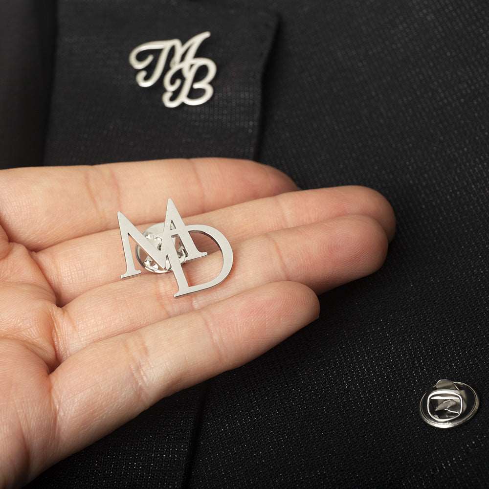 Men's Elegant Custom Name Initials Brooch | PERSONALIZED - ChoreGirl