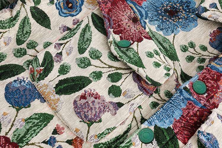 Men's Hip-hop Fashion Floral Jacquard Shirt - ChoreGirl