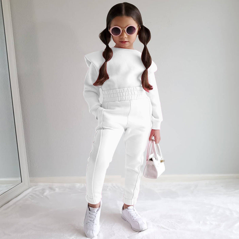Baby Girl Trendy Casual Long Sleeved Sweatshirt and Pants Outfit Set - ChoreGirl
