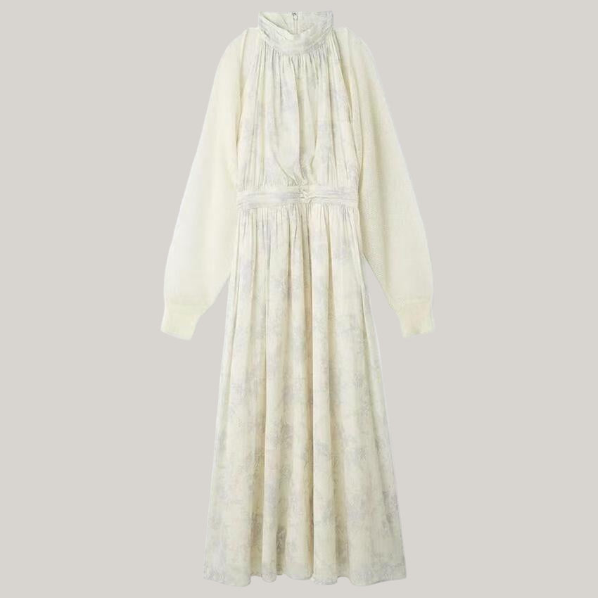 Women's Vintage Romantic Sleeveless Maxi Halter Dress with Bolero Cardigan - ChoreGirl