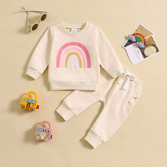 Baby Girl Long-sleeved Sweatshirt and Pants Two-piece Outfit Set - ChoreGirl