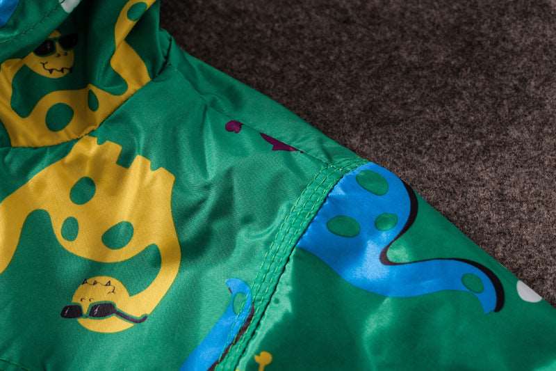 Baby Boy's Cute Dinosaur Windproof And Rainproof Hooded Jacket or Pants (NOT A SET) - ChoreGirl