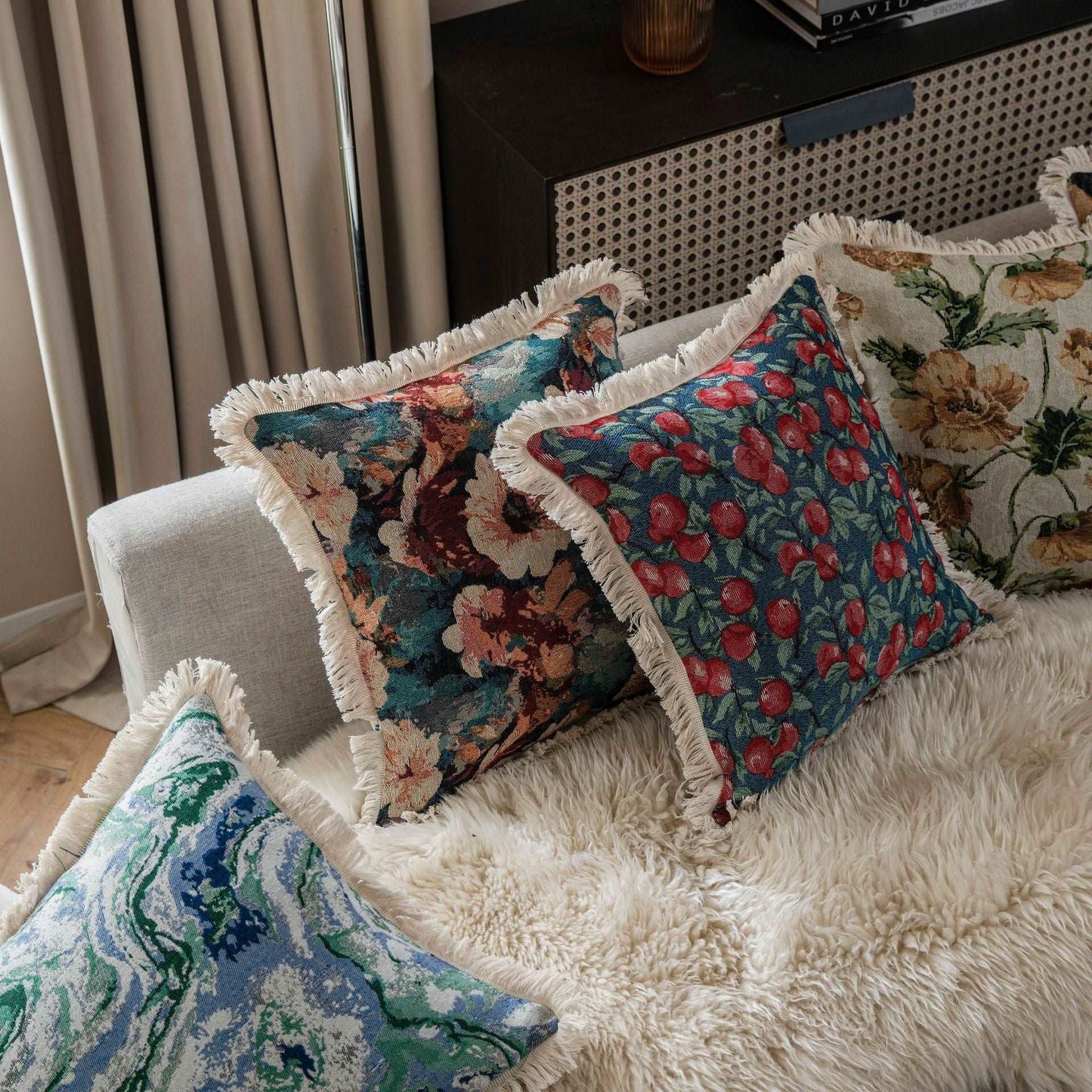 American Jacquard Multicolor Couch Pillow Case (NO INSERT PILLOW) - ChoreGirl