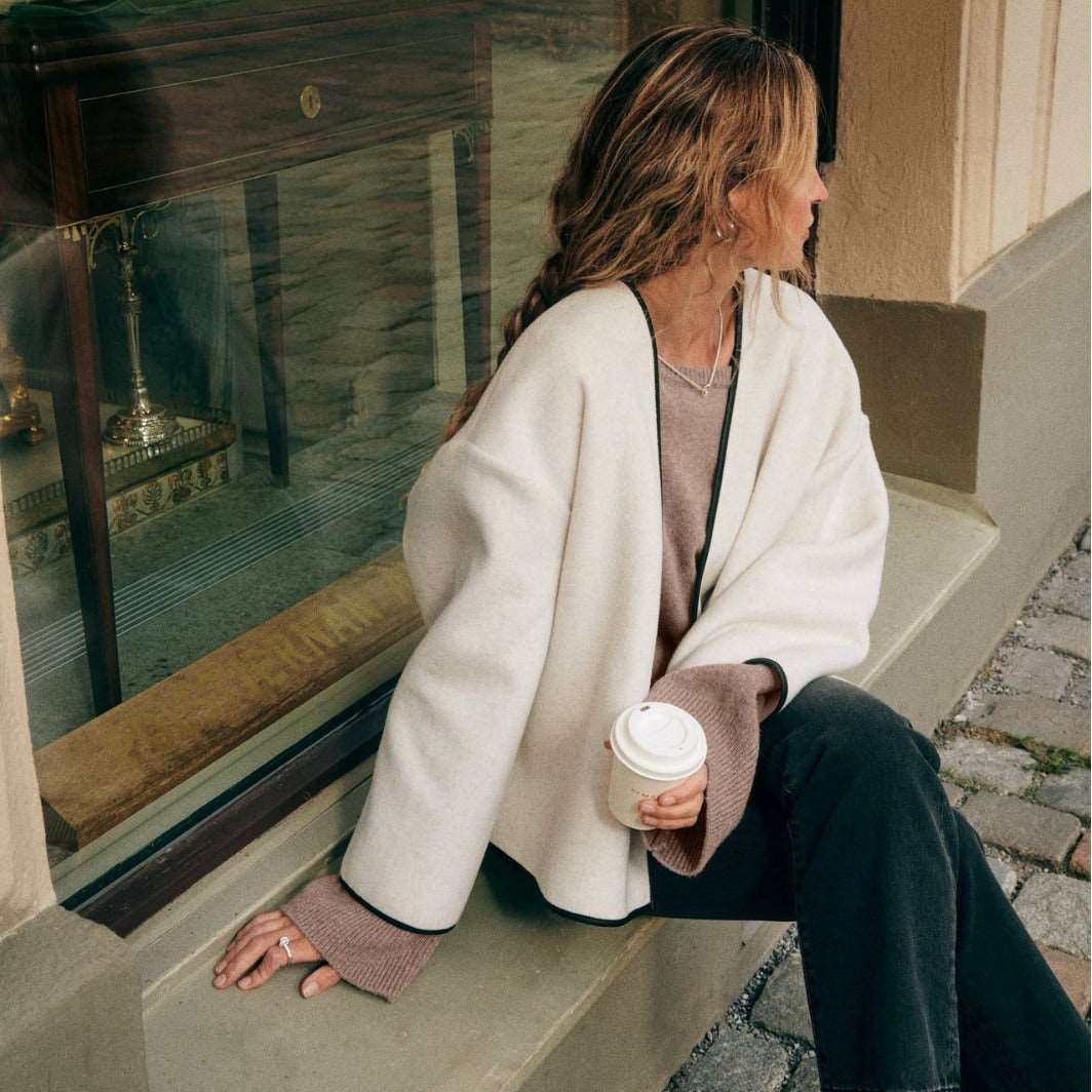 Women's Casual Loose Jacket with Scarf - ChoreGirl