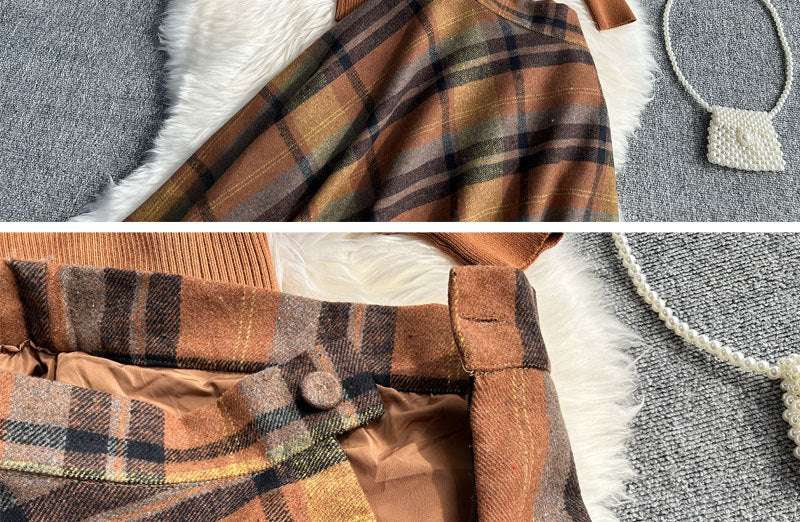 Women's Casual Skirt and Jumper Two-piece Outfit Set - ChoreGirl