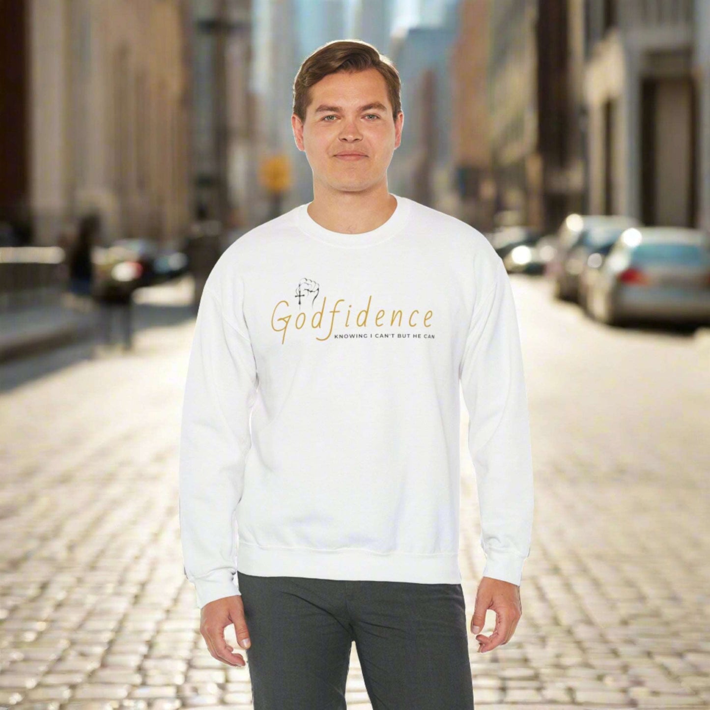 Custom Unisex Godfidence Heavy Blend Crewneck Sweatshirt | PERSONALIZED - ChoreGirl