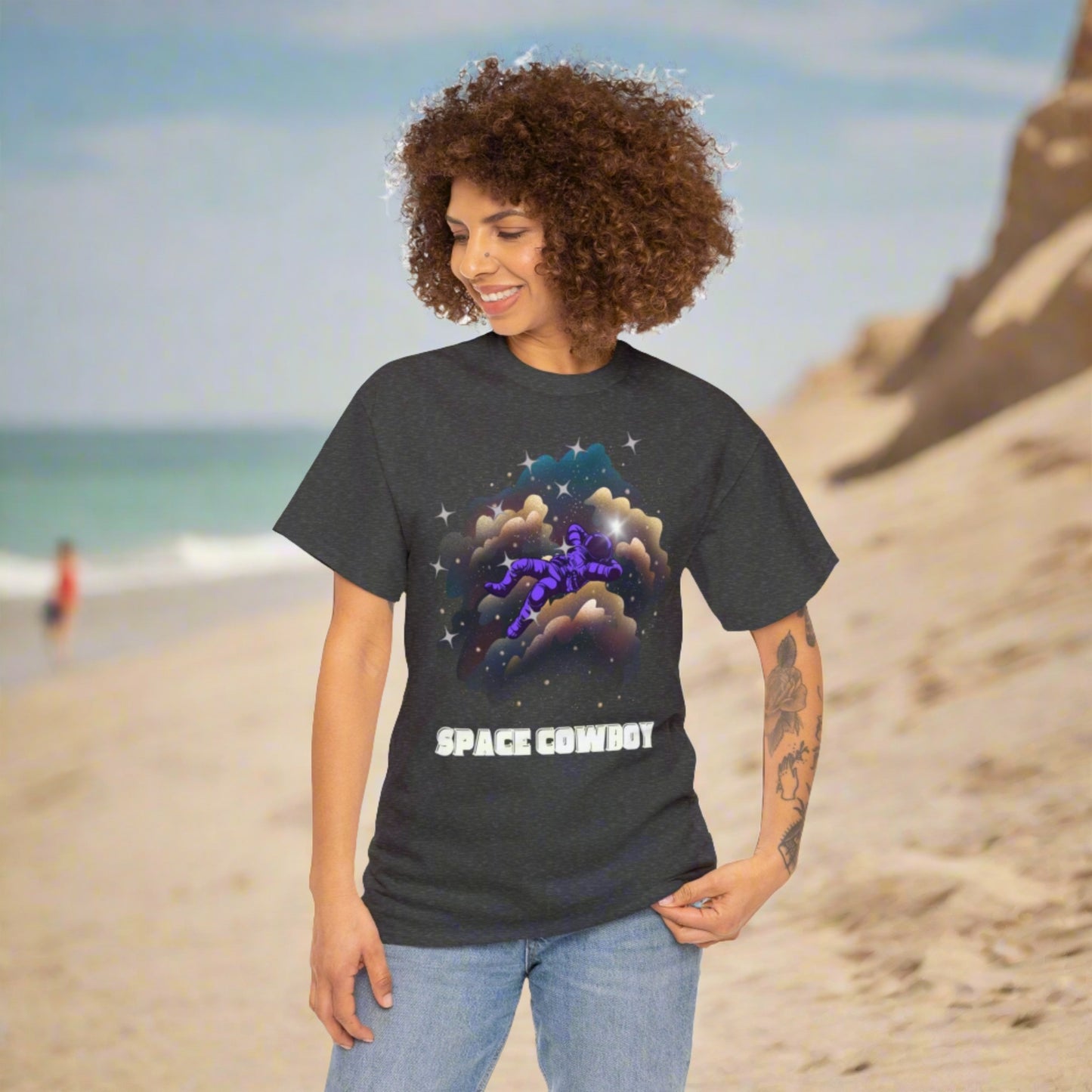 Custom Unisex Space Cowboy Heavy Cotton Tee T-Shirt | PERSONALIZED - ChoreGirl