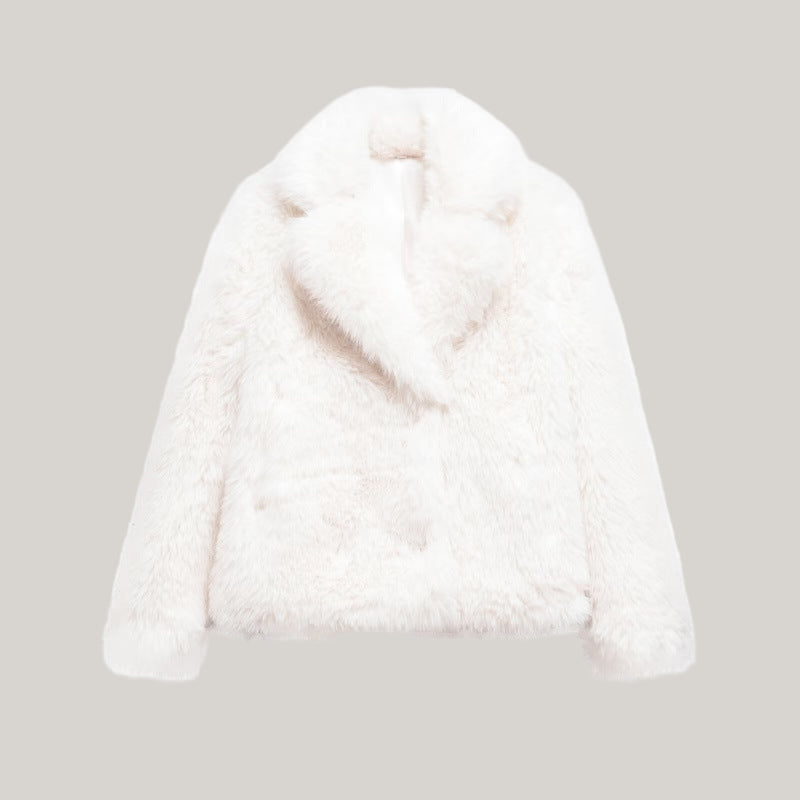 Women's Casual Long Sleeve Soft Furry Coat - ChoreGirl