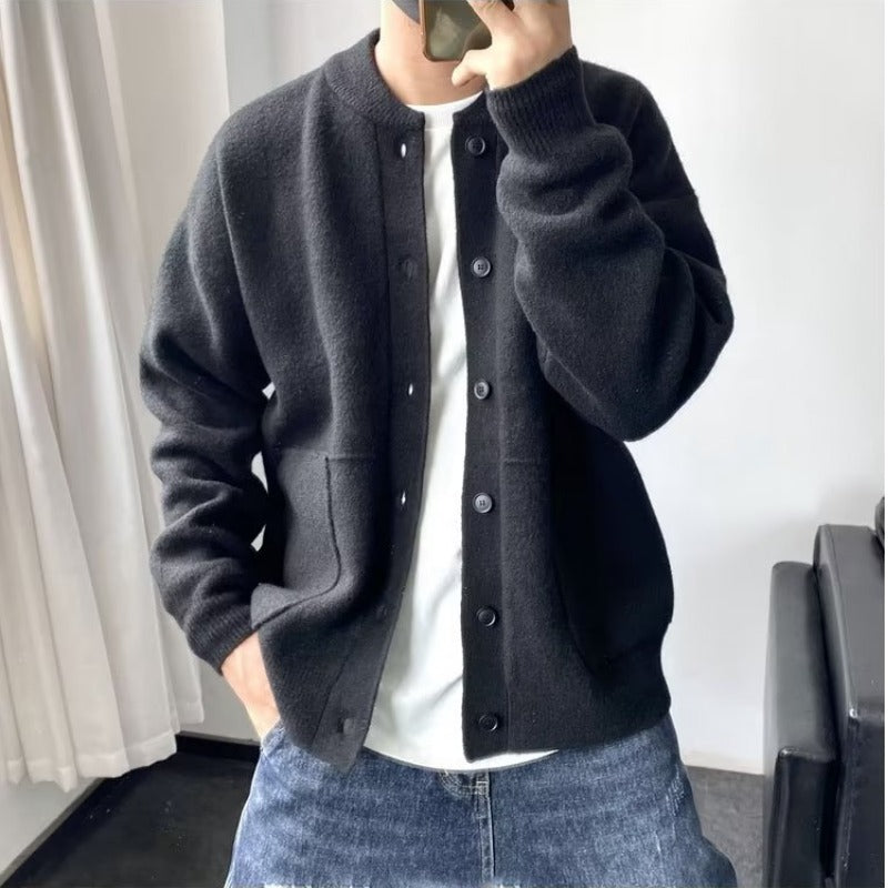 Men's Loose Thick Wool Button-up Cardigan - ChoreGirl