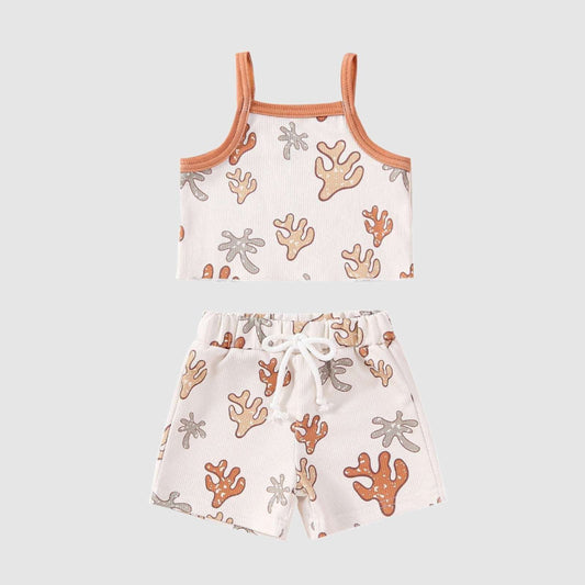 Baby Girl Striped Colorful Sleeveless Top and Shorts Outfit Set - ChoreGirl