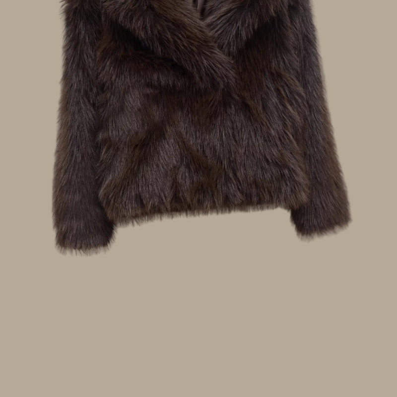 Women's Casual Long Sleeve Soft Furry Coat - ChoreGirl