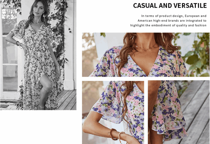 Women's Flowy Chiffon Summer Dress - ChoreGirl