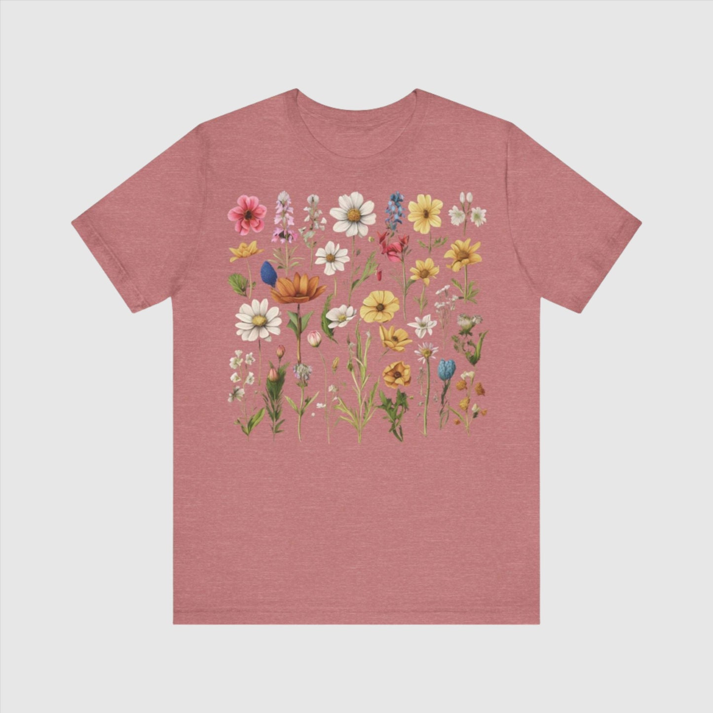 Custom Unisex Vintage Gardening Style Flower Jersey Short Sleeve Tee | PERSONALIZED - ChoreGirl