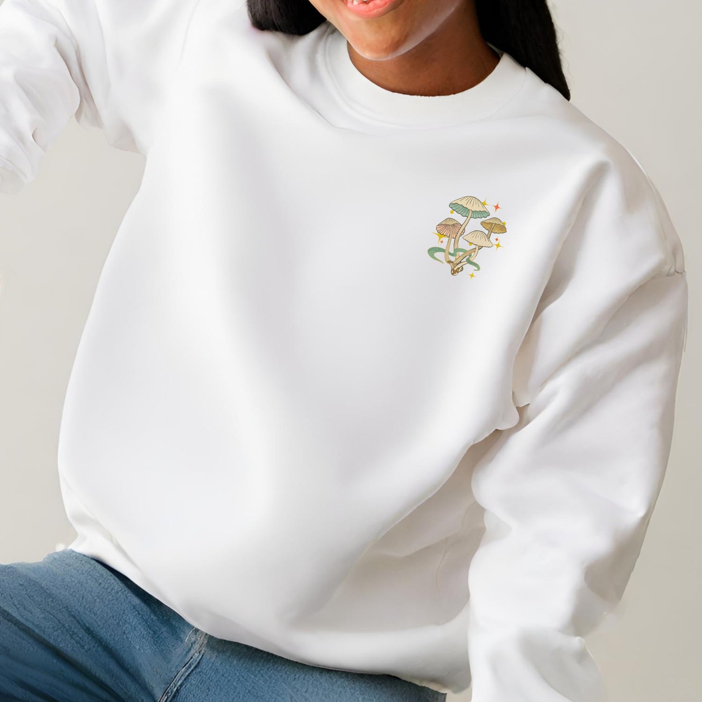 Custom Unisex Skull Mushroom Premium Sweatshirt | PERSONALIZED - ChoreGirl