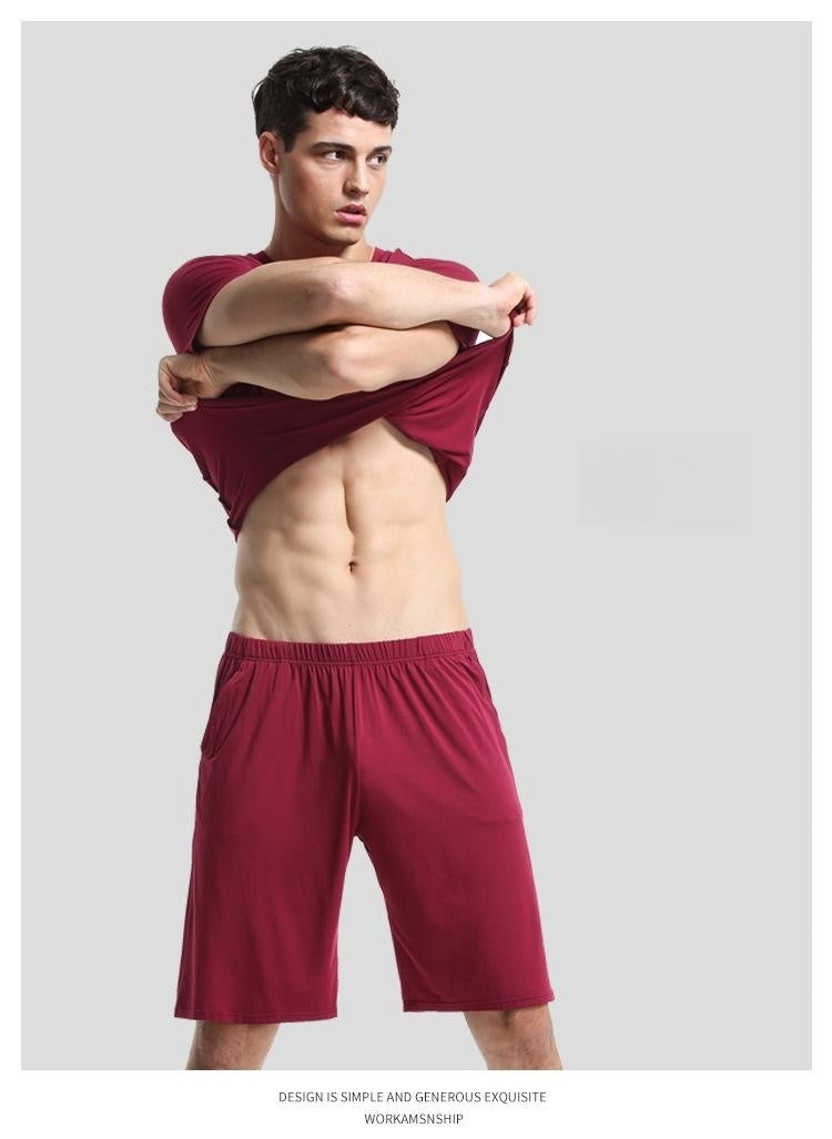 Men's Casual Round Neck Short Sleeve T-Shirt and Shorts Outfit Set - ChoreGirl