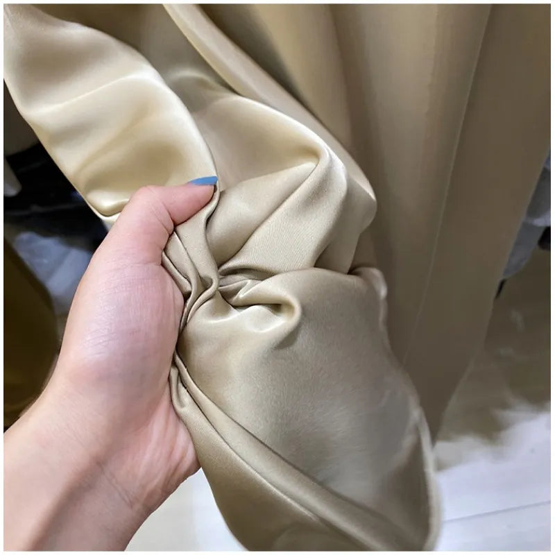 Women's Elegant Triacetate Satin Casual Elastic Waist Skirt - ChoreGirl