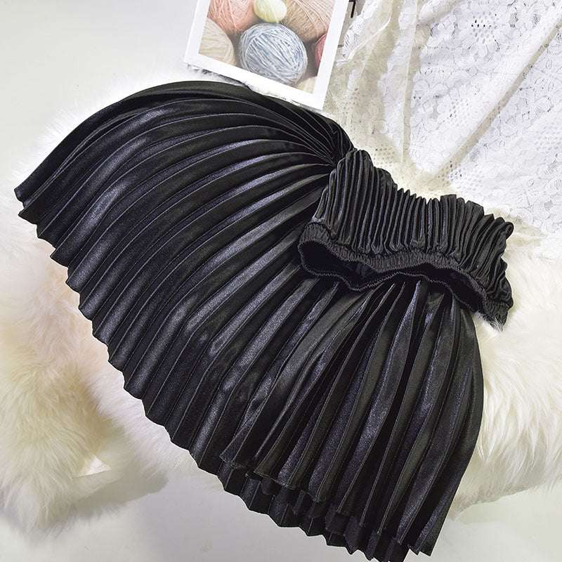 Women's Retro Fashion High Waist Pleated Long Skirt