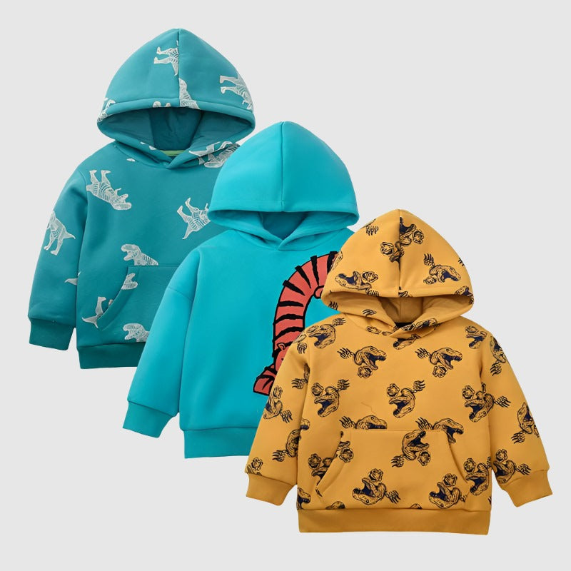 Boy's Long Sleeve Animal Print Hoodie - ChoreGirl