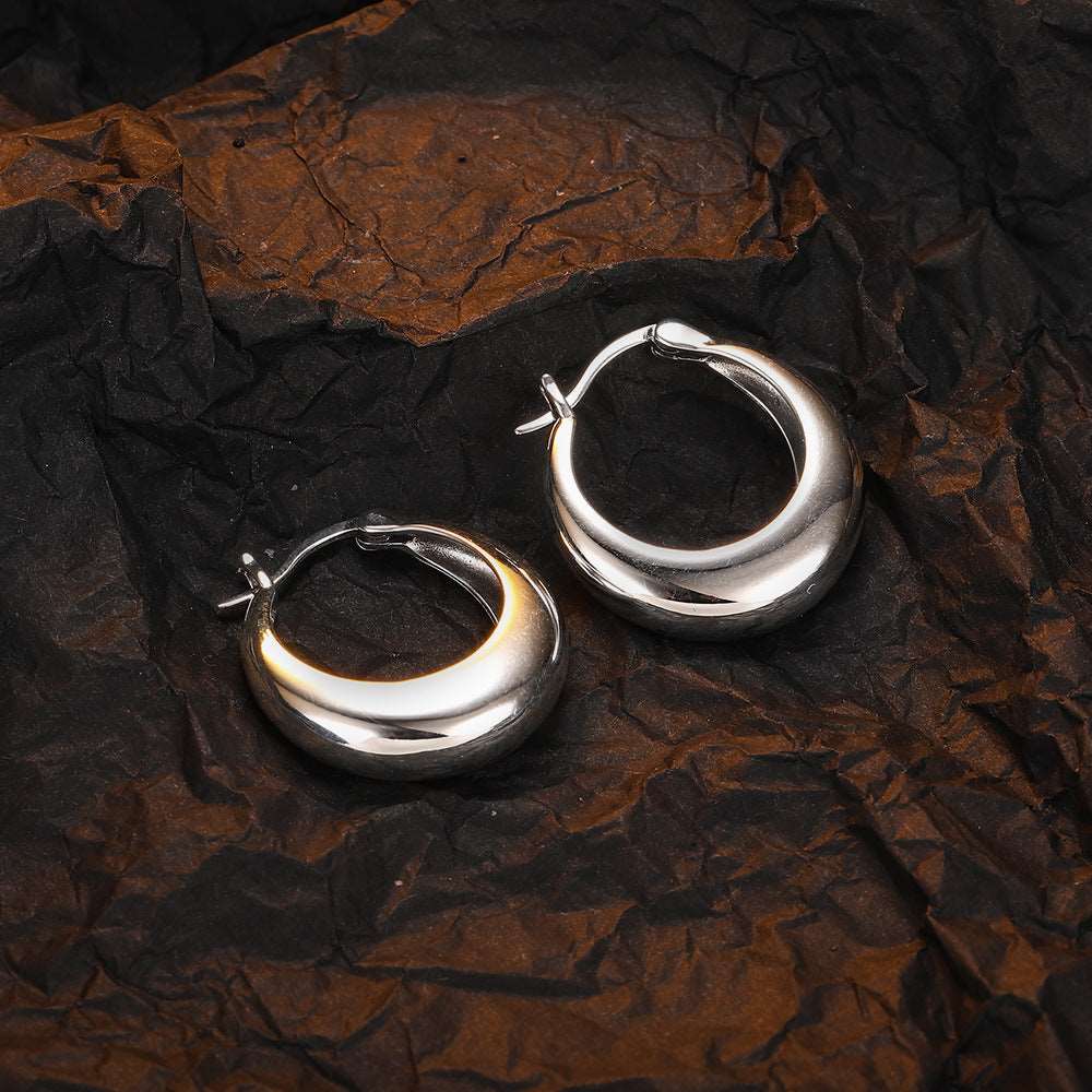 Women's Geometric U-shaped Silver 925 Earrings - ChoreGirl