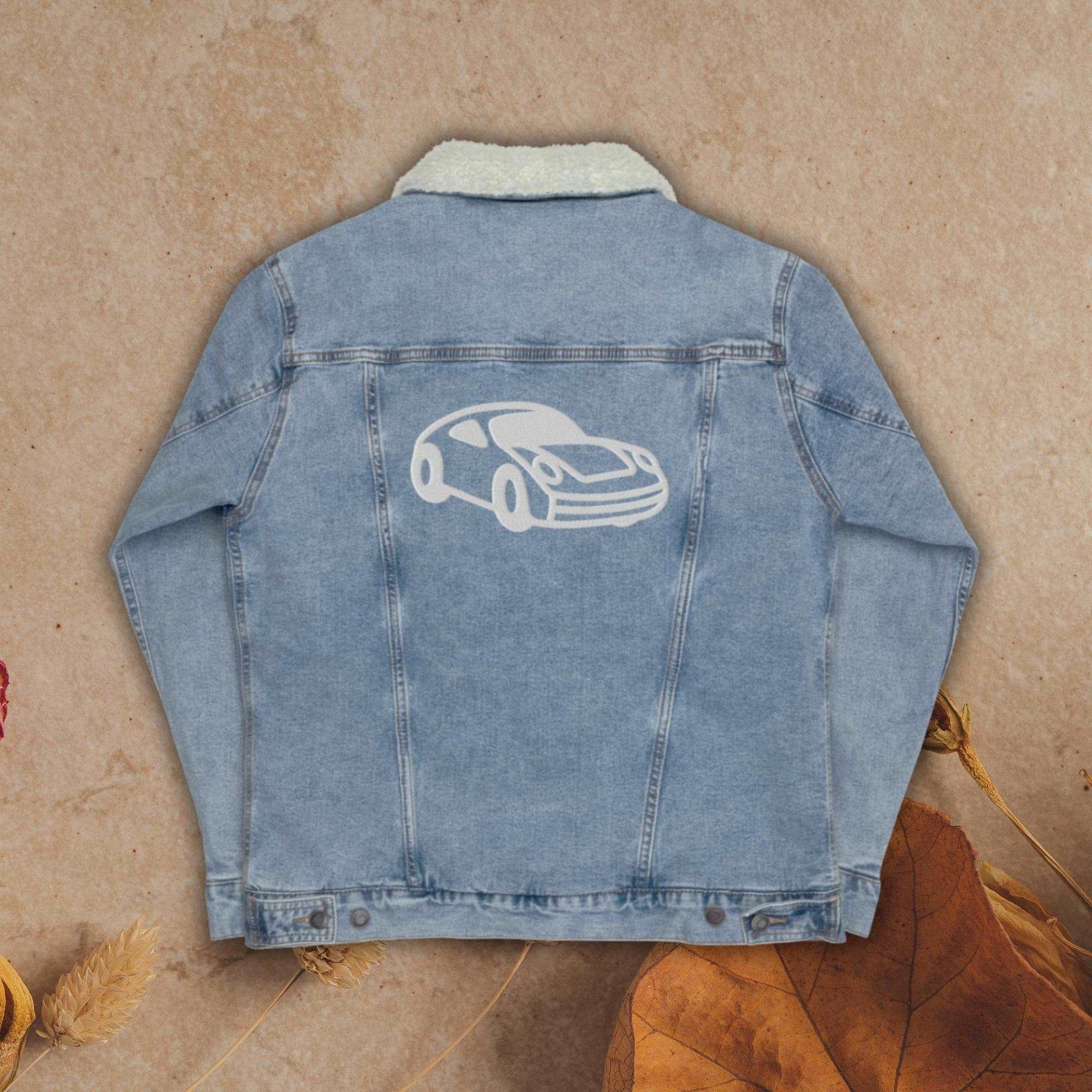 Unisex Custom Name and Icon Denim Sherpa Jacket | PERSONALIZED - ChoreGirl