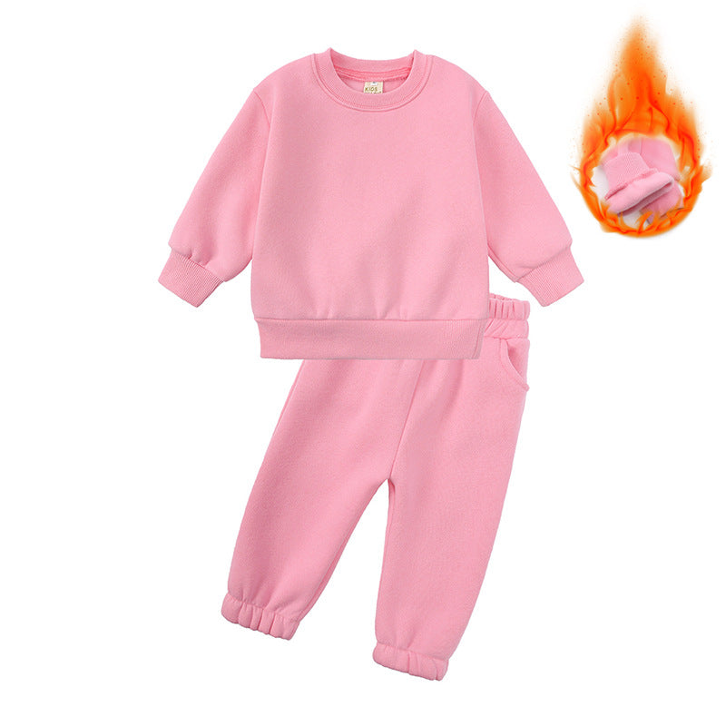 Kids Casual Sports Sweatshirt and Pants Two-piece Outfit Set - ChoreGirl