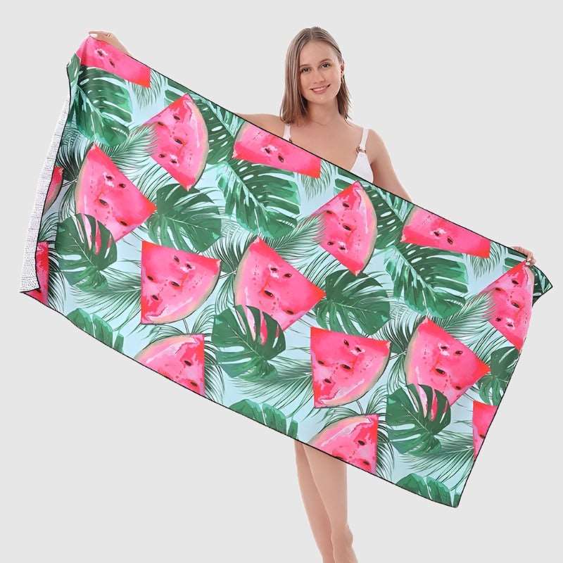 Double-side Printed Quick-drying Velvet Beach Towel - ChoreGirl