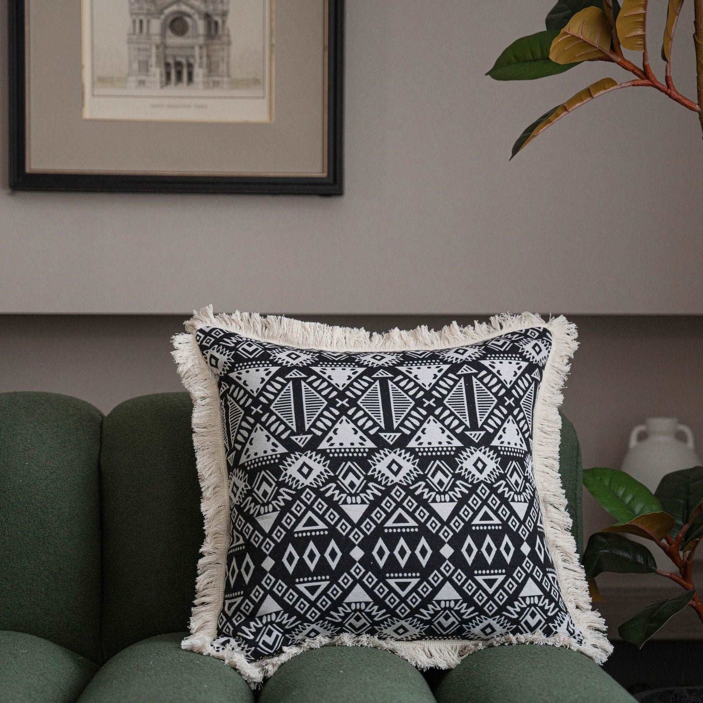 American Jacquard Multicolor Couch Pillow Case (NO INSERT PILLOW) - ChoreGirl