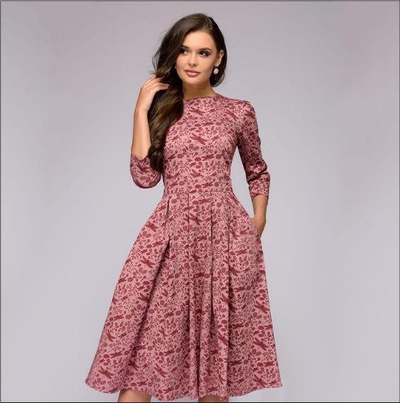 Women's A- Line Vintage Floral Dress - ChoreGirl