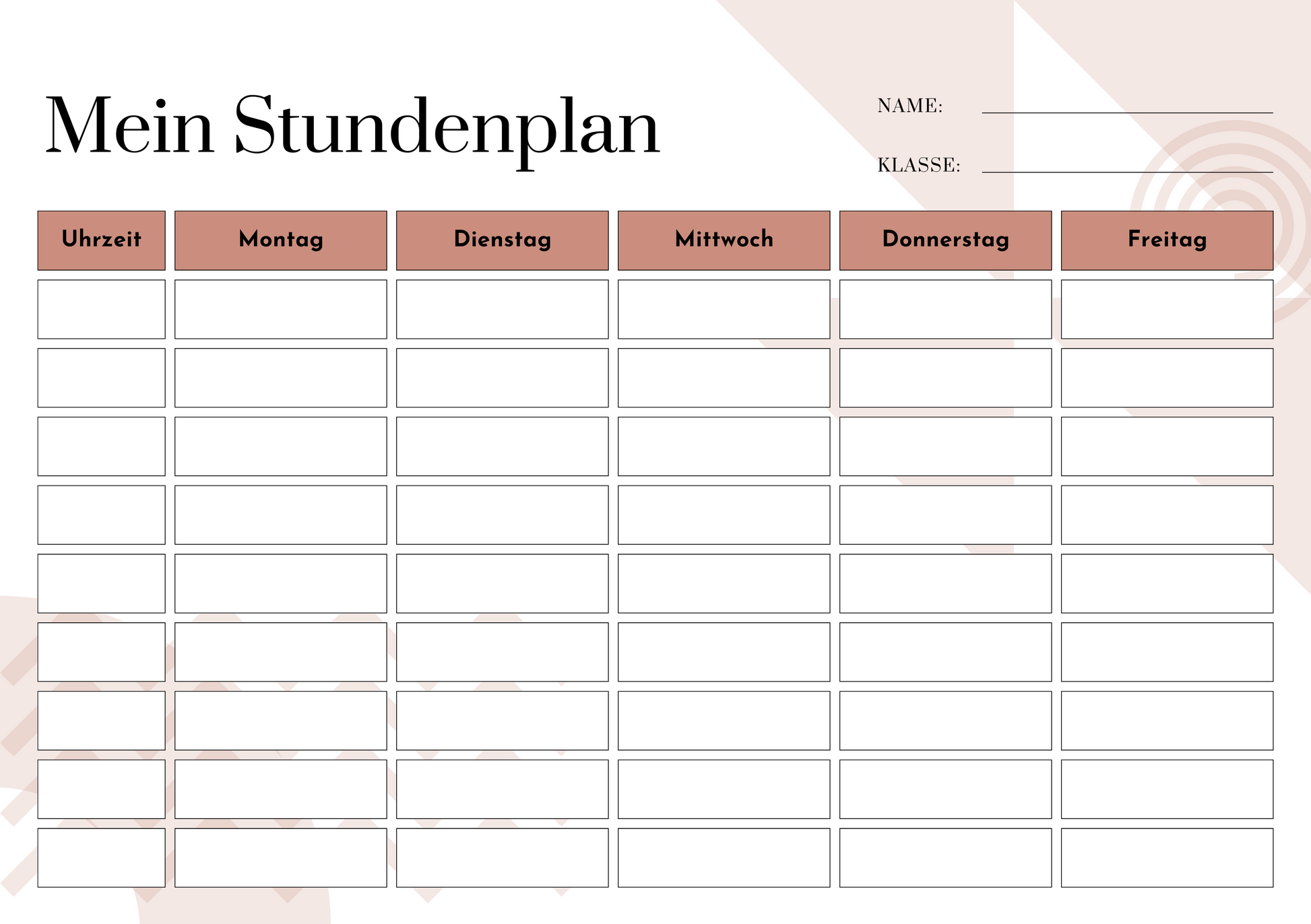 Custom Timetable with Colorful Designs - Available in German and English | PERSONALIZED - ChoreGirl