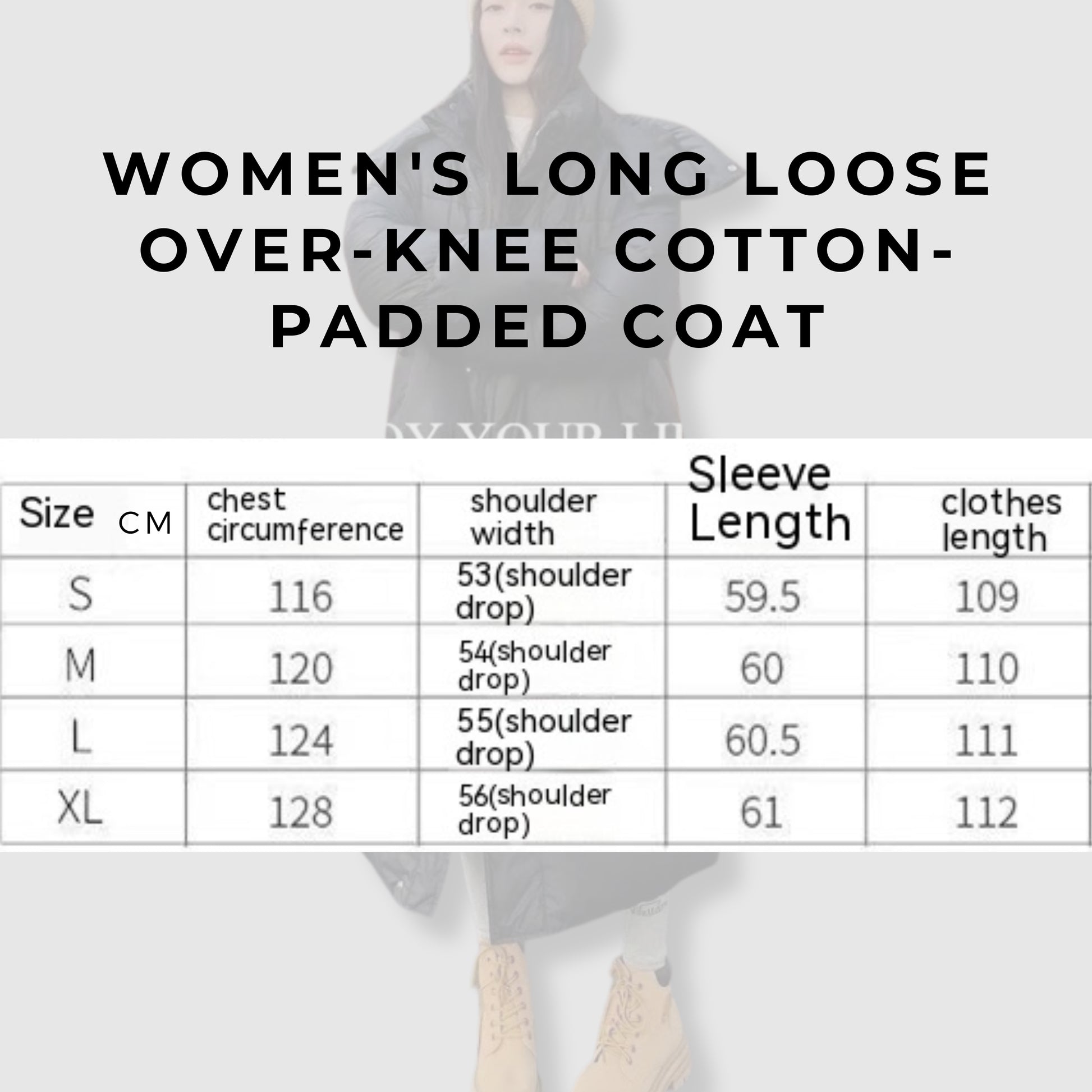 Women's Long Loose Over-knee Cotton-padded Coat - ChoreGirl
