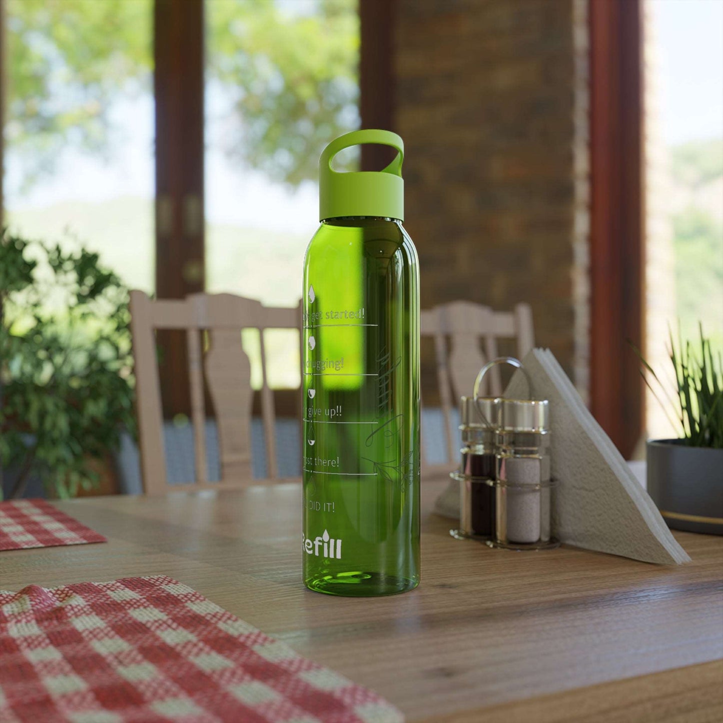 Custom Name "The Flower" Sky Water Bottle | PERSONALIZED - ChoreGirl