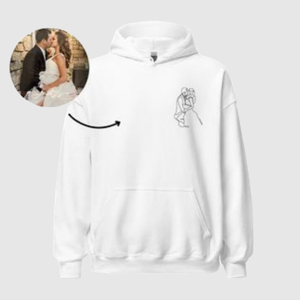 Unisex Custom Photo Embroidered Hoodie With Long Sleeves And Loose Fit | PERSONALIZED - ChoreGirl