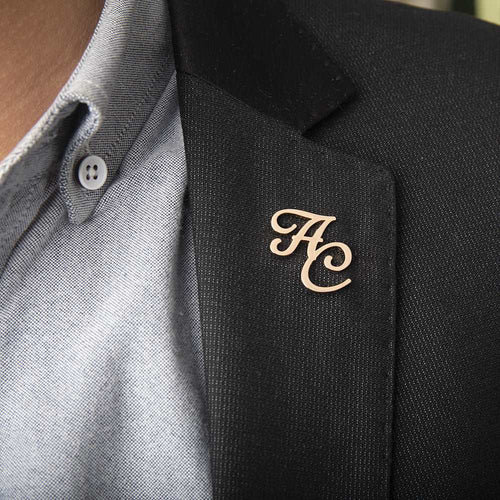 Men's Elegant Custom Name Initials Brooch | PERSONALIZED - ChoreGirl