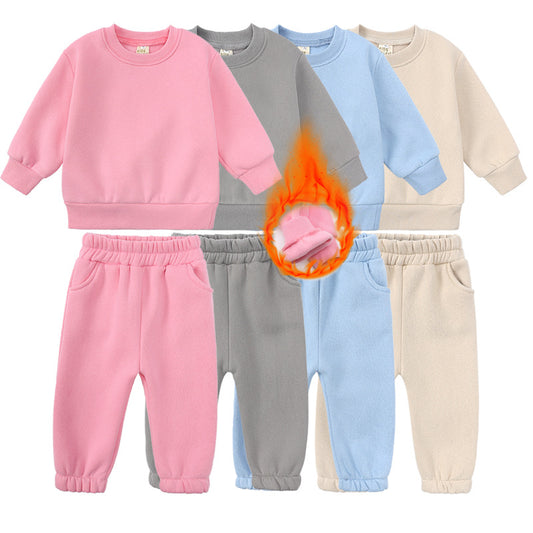 Kids Casual Sports Sweatshirt and Pants Two-piece Outfit Set - ChoreGirl