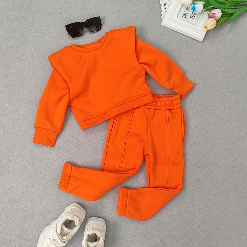Baby Girl Trendy Casual Long Sleeved Sweatshirt and Pants Outfit Set - ChoreGirl