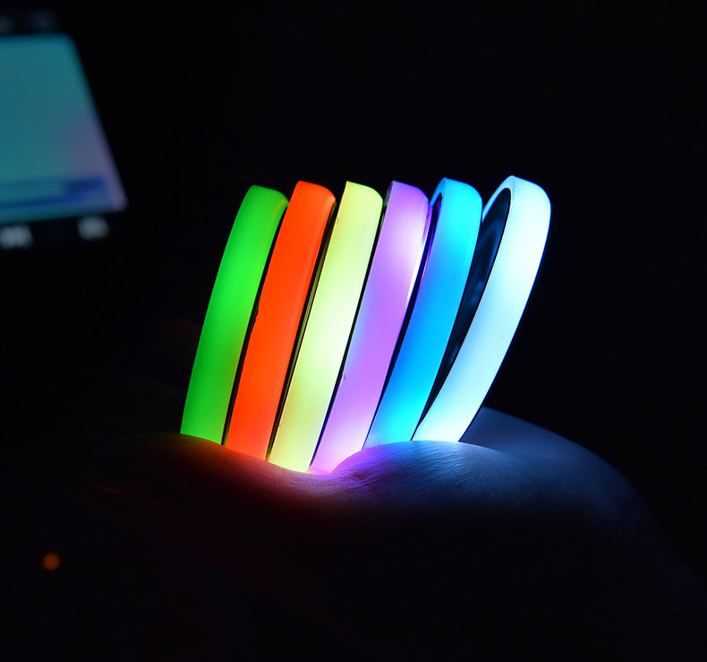 Colorful LED Light-up Solar & USB Charging Non-slip Ambient Light Cup Holder For Car - ChoreGirl