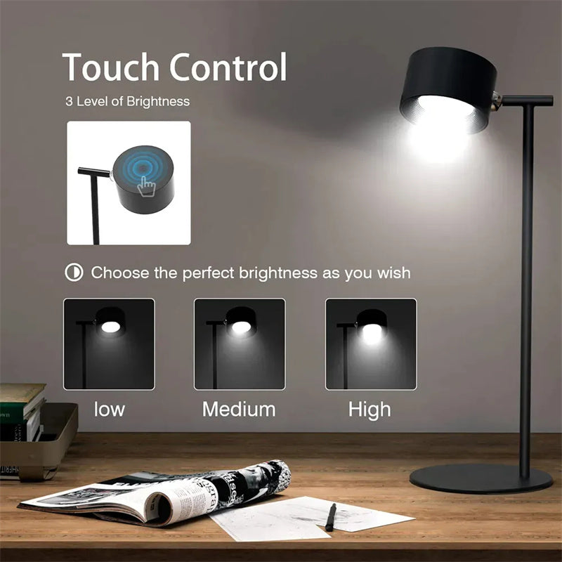 Cordless Magnetic 360 Rotate LED USB Rechargeable Lamp - ChoreGirl