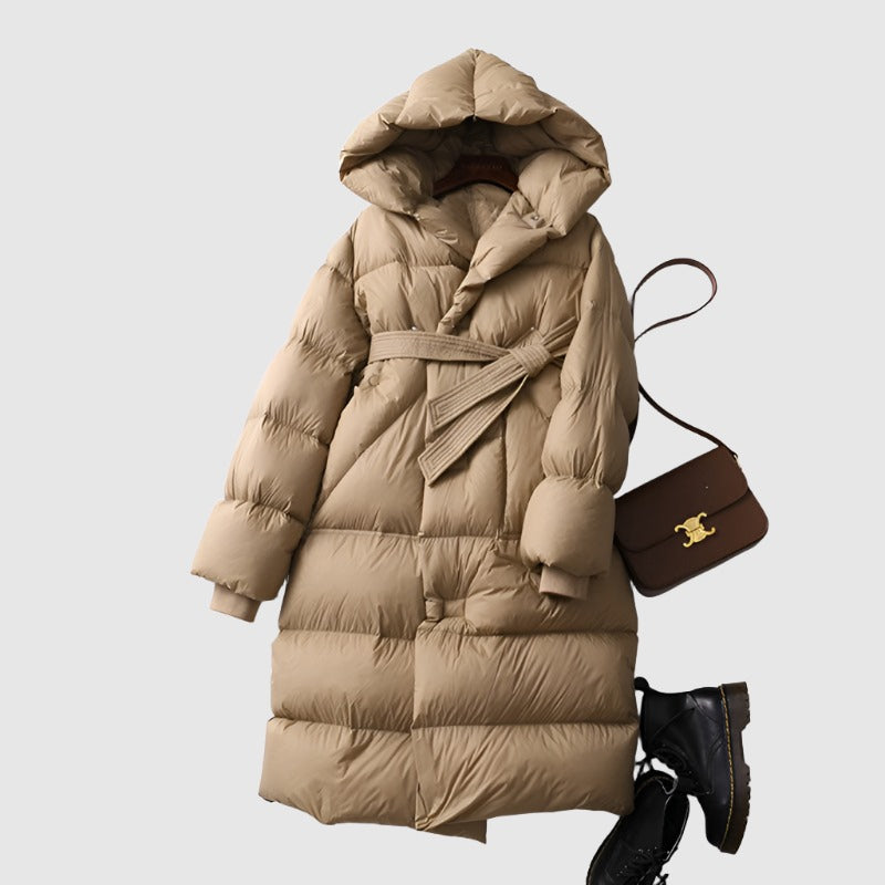 Women's Elegant Long Down Coat - ChoreGirl