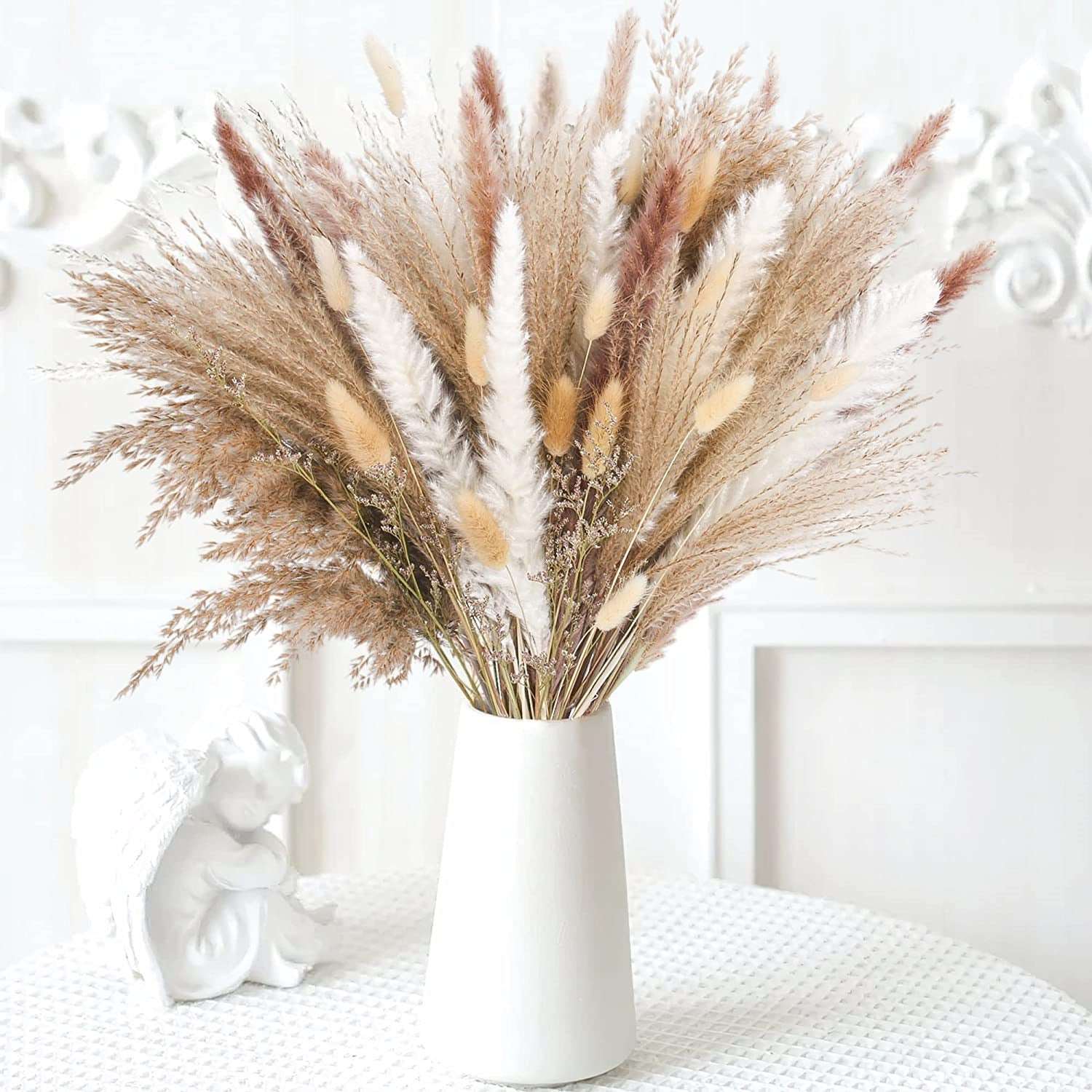 Bouquet of Small Dried Reed Flowers, 80 pieces - ChoreGirl