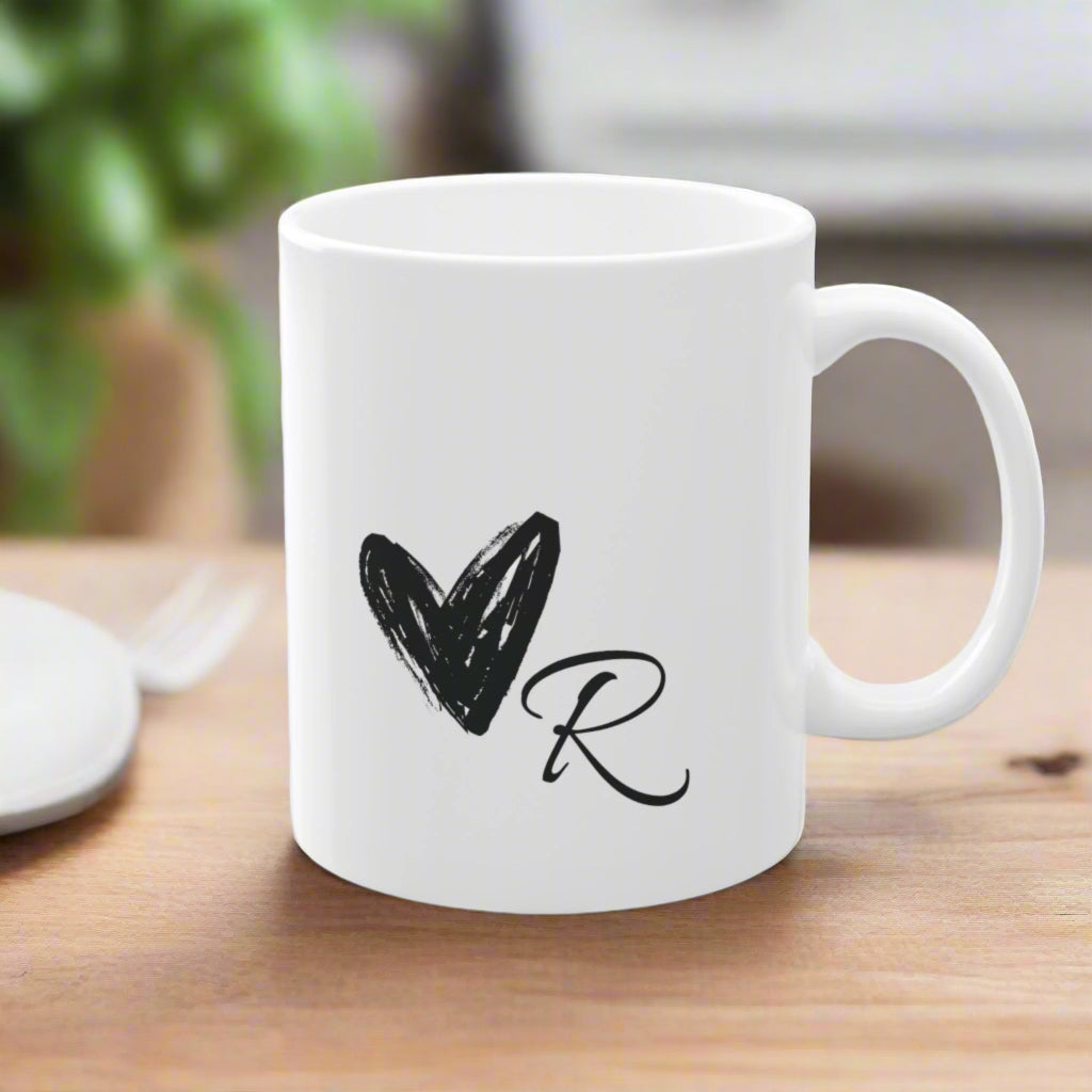 Custom Letter Simple Standard Mug, 11oz | PERSONALIZED - ChoreGirl