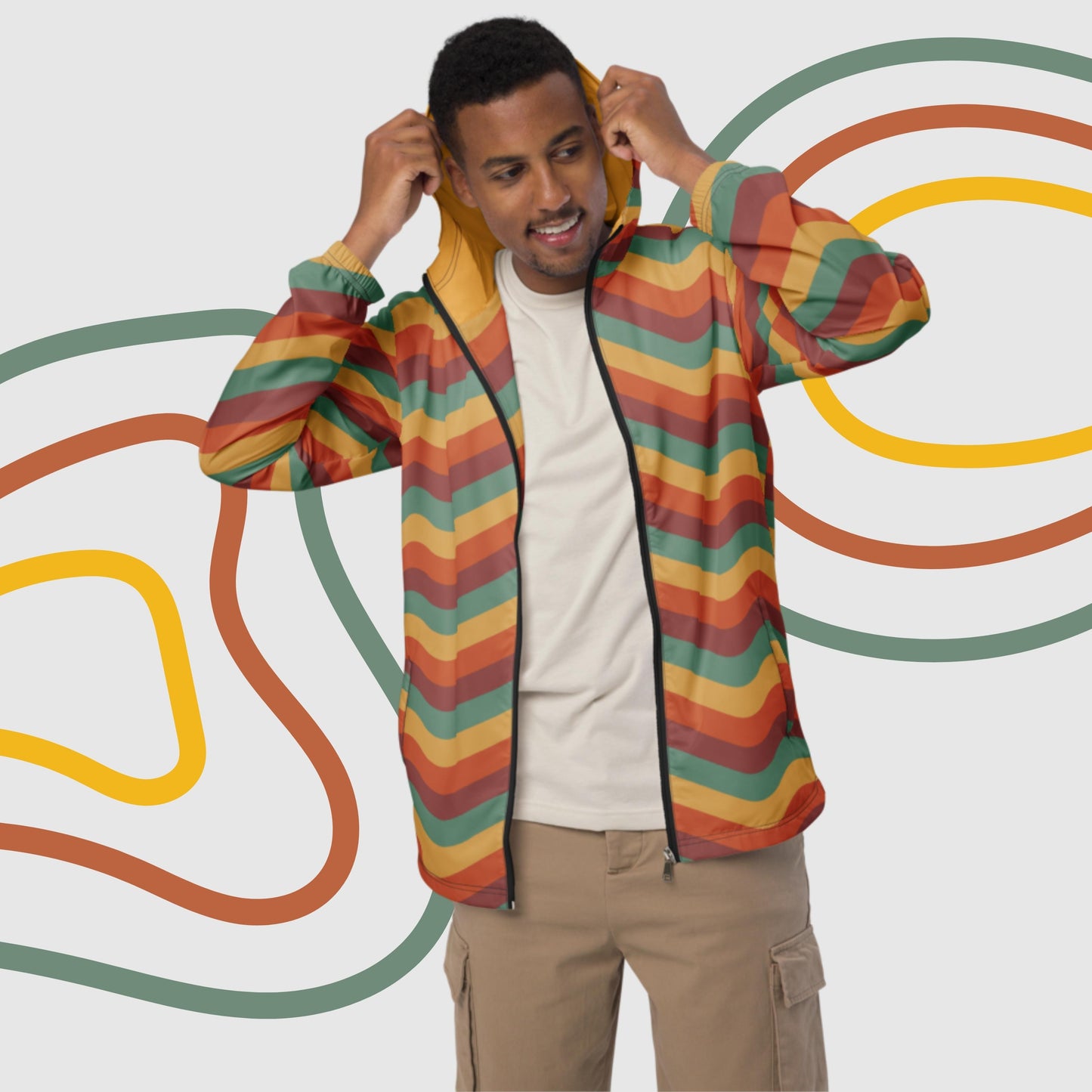 Custom Men’s Retro Vibe Windbreaker Jacket | PERSONALIZED - ChoreGirl