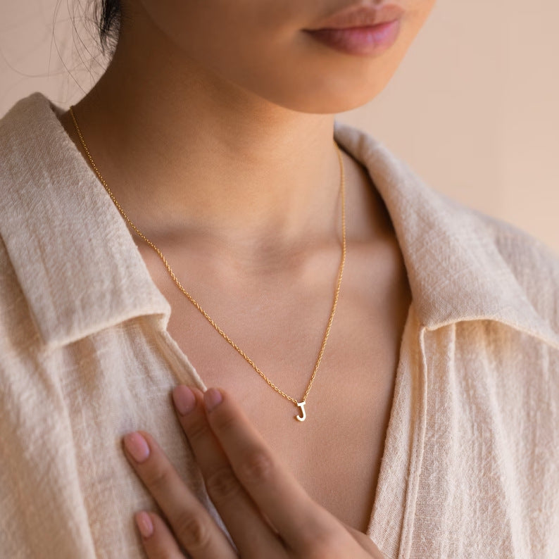 Simple and Elegant Stainless Steel Letter Necklace - ChoreGirl