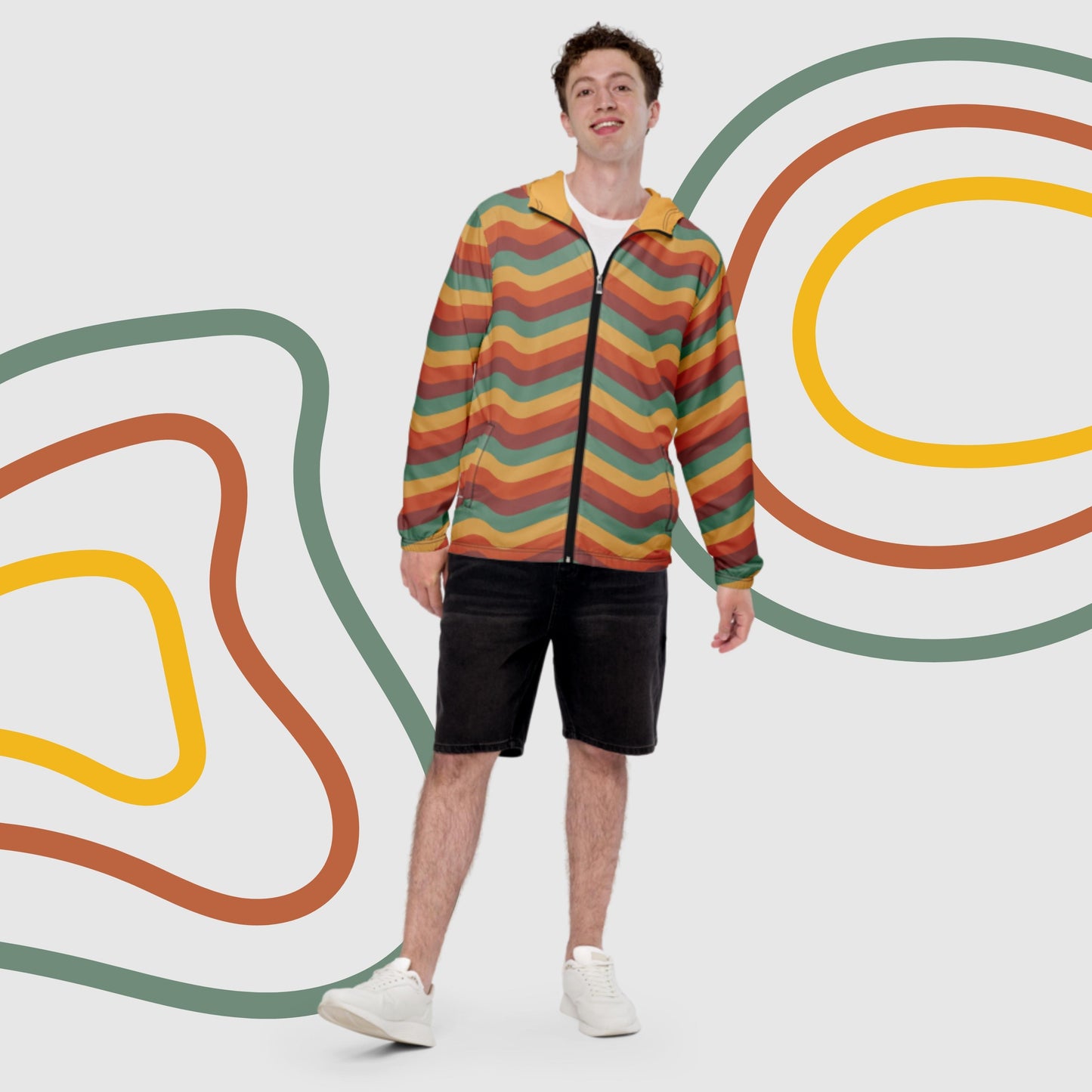 Custom Men’s Retro Vibe Windbreaker Jacket | PERSONALIZED - ChoreGirl