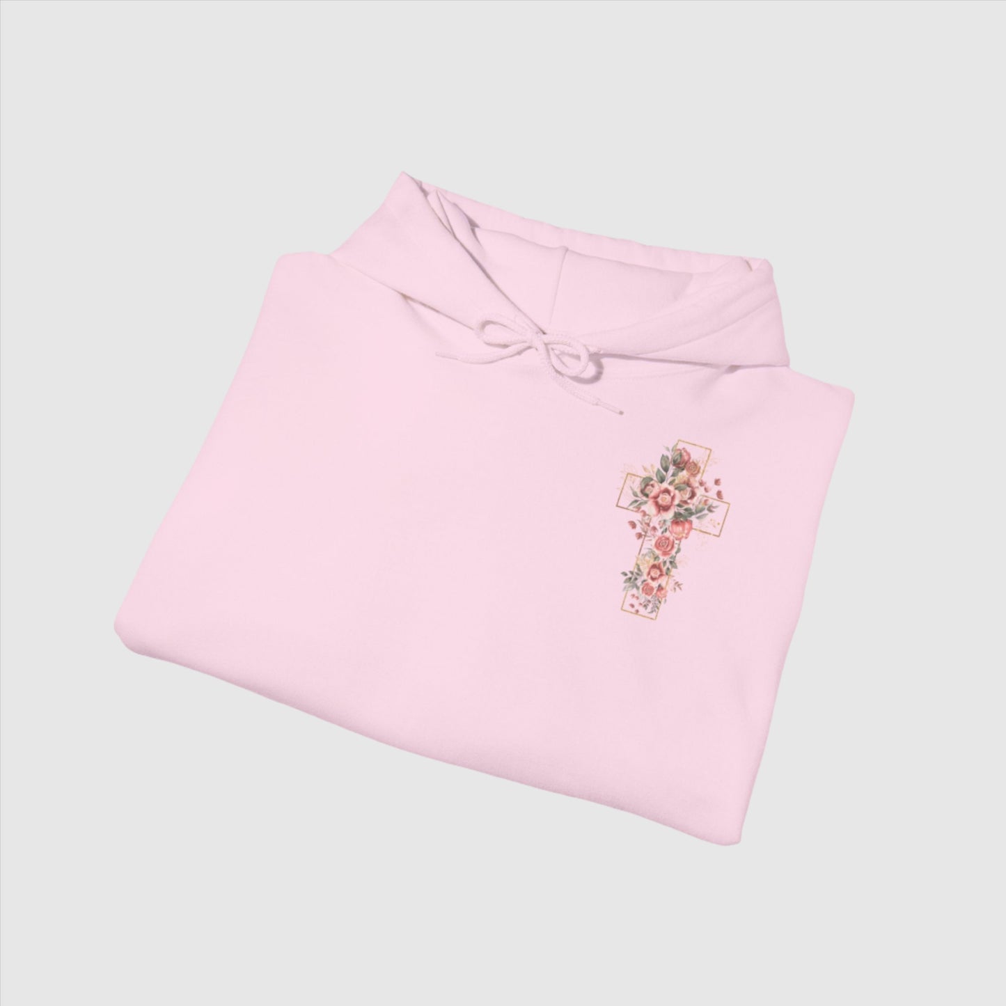 Custom Unisex Blooming Flower Cross Heavy Blend Hoodie | PERSONALIZED - ChoreGirl