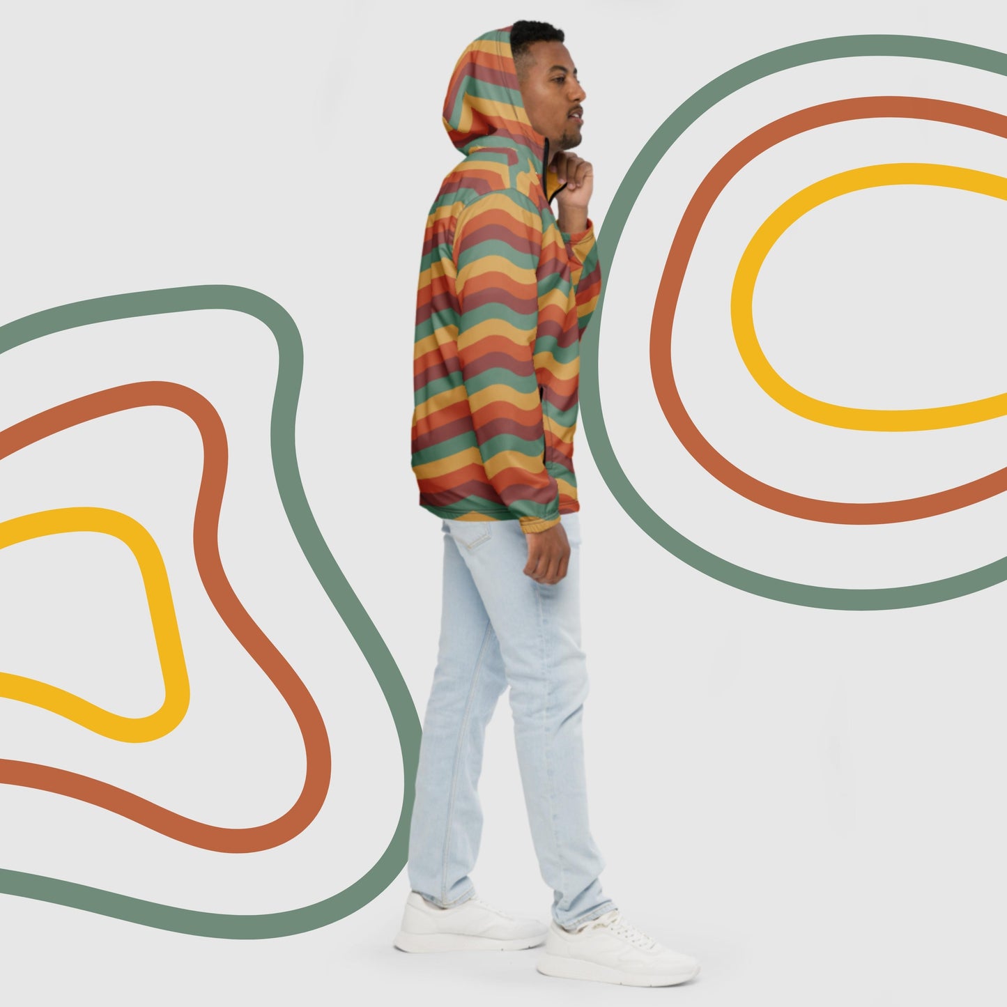 Custom Men’s Retro Vibe Windbreaker Jacket | PERSONALIZED - ChoreGirl