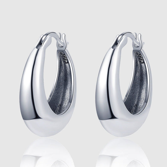 Women's Geometric U-shaped Silver 925 Earrings - ChoreGirl