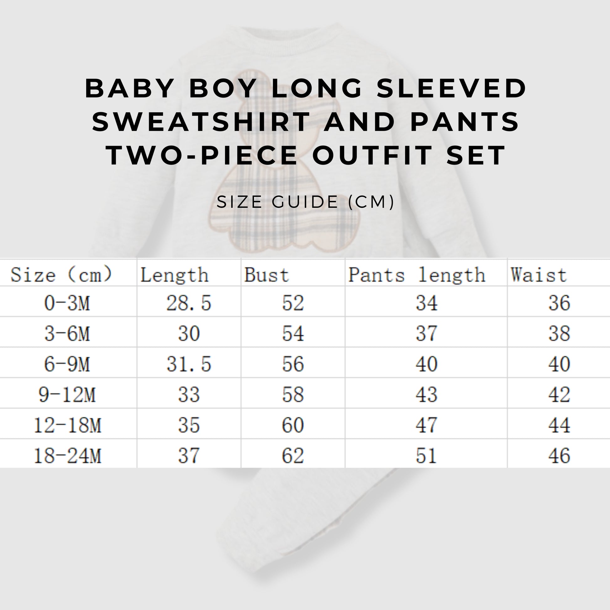 Baby Boy Long Sleeved Sweatshirt and Pants Two-piece Outfit Set - ChoreGirl
